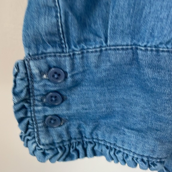 Kensie Jeans denim top with black tie around neck sizeL - Picture 4 of 10